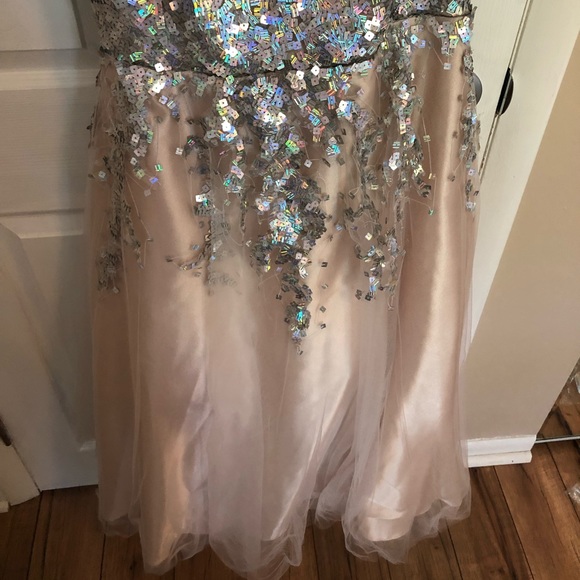 Beige with silver sequins Gown - Picture 6 of 6